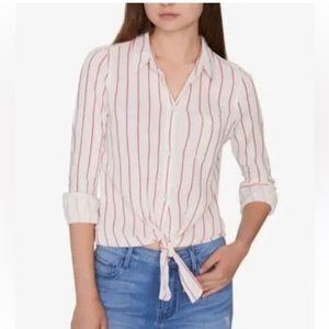 Sanctuary Tie-Hem Button Down Top